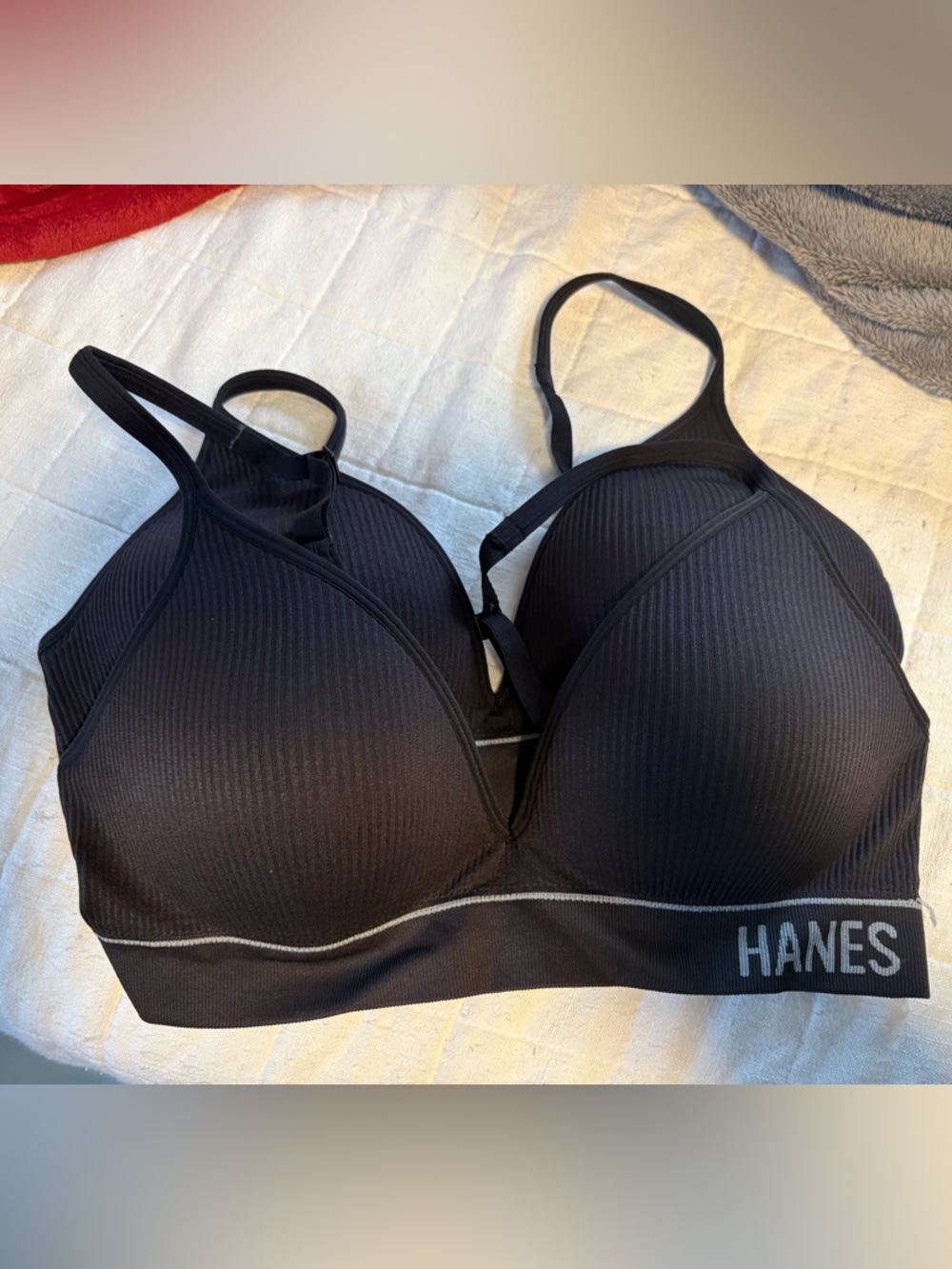 Hanes Black Bra Bundle (2) XL